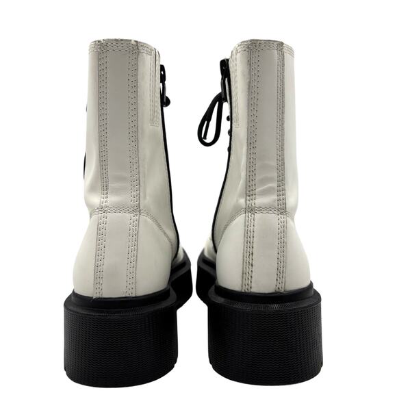 Vintage 00s Jeffrey Campbell SOPAS Lug Sole White Leather Platform Boots 8.5 - Picture 7 of 16